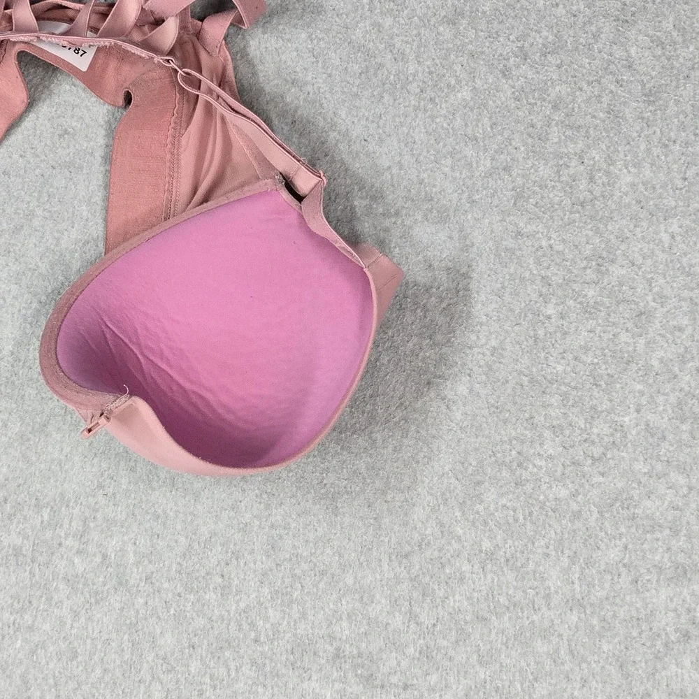 PINK Women Bra 36D Pink Wear Everywhere Push Up Underwired Front Closure READ